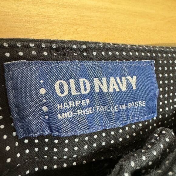 SALE! Black Old Navy Harper Polka Dot Cropped Trousers Size 12 EUC - Picture 5 of 6